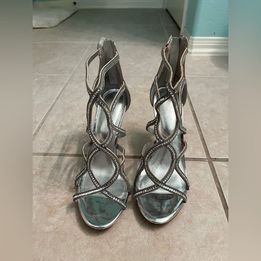Silver Heels with Bling